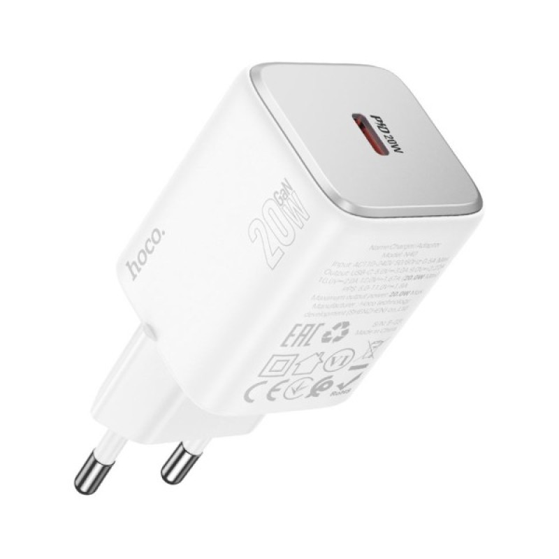 Зарядний пристрій HOCO N40 Mighty USB-C PD20W White (6942007616973)