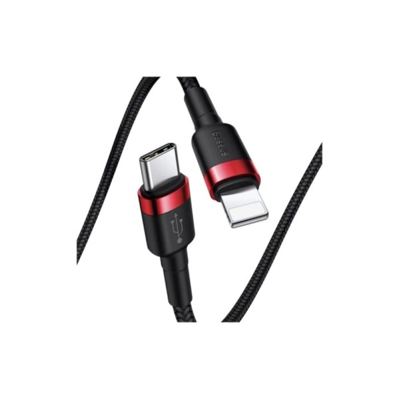 Дата кабель USB-C to Lightning 1.0m Cafule PD 20W red+black Baseus (CATLKLF-91)