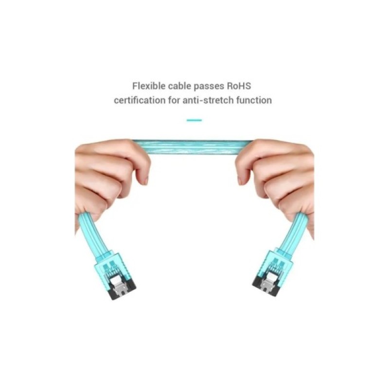 Кабель для передачі даних SATA 3.0 7pin F/F 0.5m L Blue Vention (KDDSD)