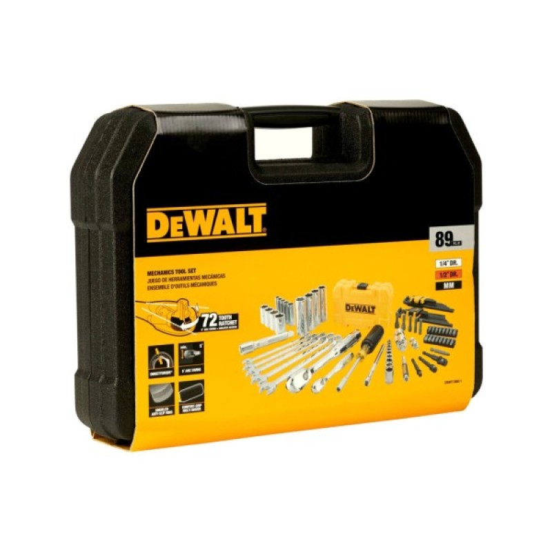 Набір інструментів DeWALT головок та біт 1/4" та 3/8", 89 шт. (DWMT73800-1)
