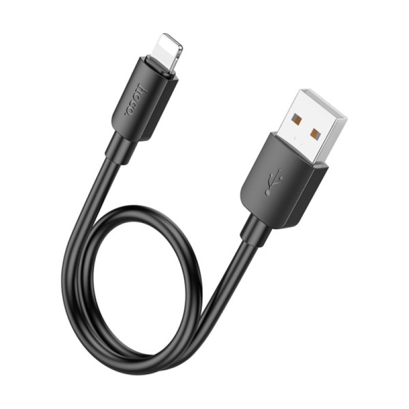 Дата кабель USB 2.0 AM to Lightning 0.25m Hyper X96 black HOCO (6942007609388)