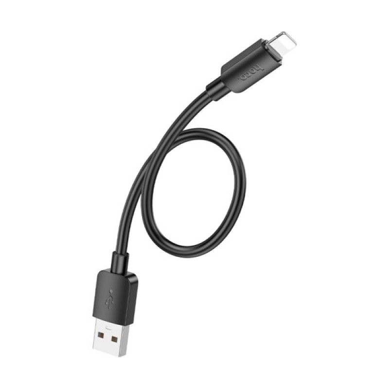 Дата кабель USB 2.0 AM to Lightning 0.25m Hyper X96 black HOCO (6942007609388)