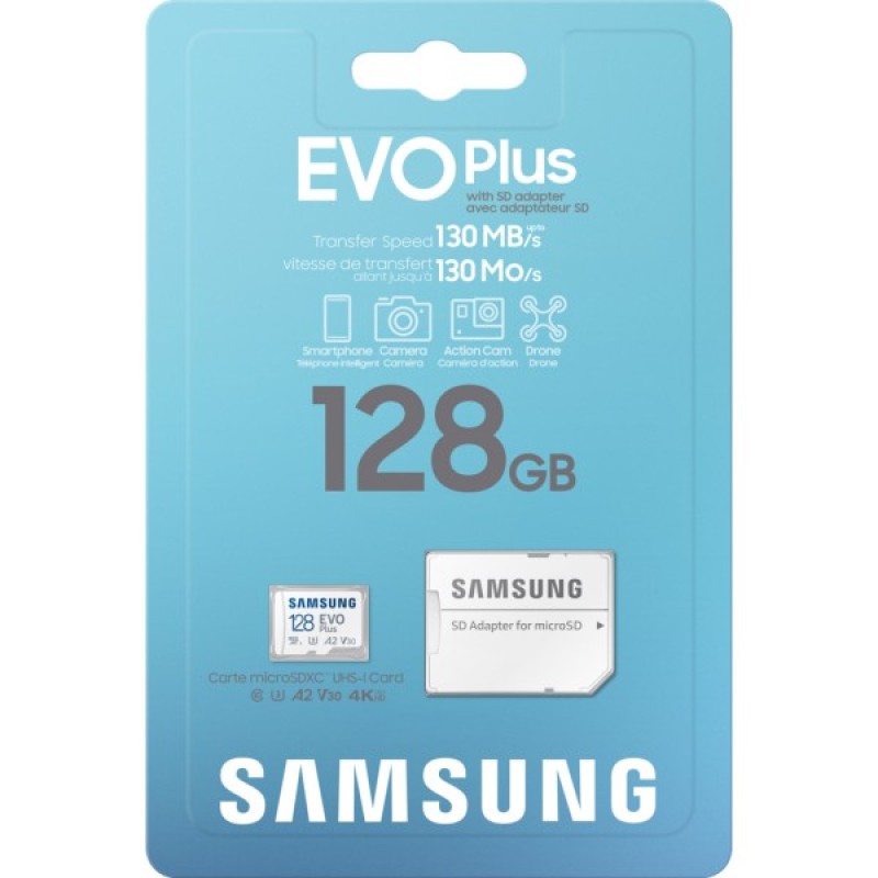 Карта пам'яті Samsung 128GB microSDXC class 10 EVO PLUS UHS-I (MB-MC128KA/RU)