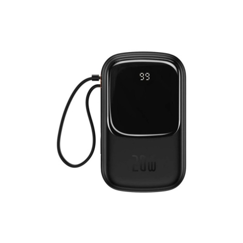 Батарея універсальна Baseus Qpow 20000mAh 20W, PD/3.0, QC/3.0, built-in lightning, black (PPQD060201)