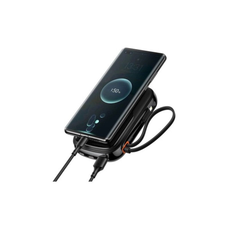 Батарея універсальна Baseus Qpow 20000mAh 20W, PD/3.0, QC/3.0, built-in lightning, black (PPQD060201)