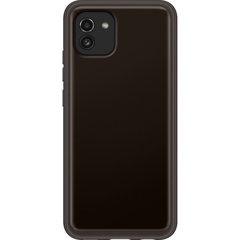 Чохол до мобільного телефона Samsung A03 Soft Clear Cover Black (EF-QA035TBEGRU)