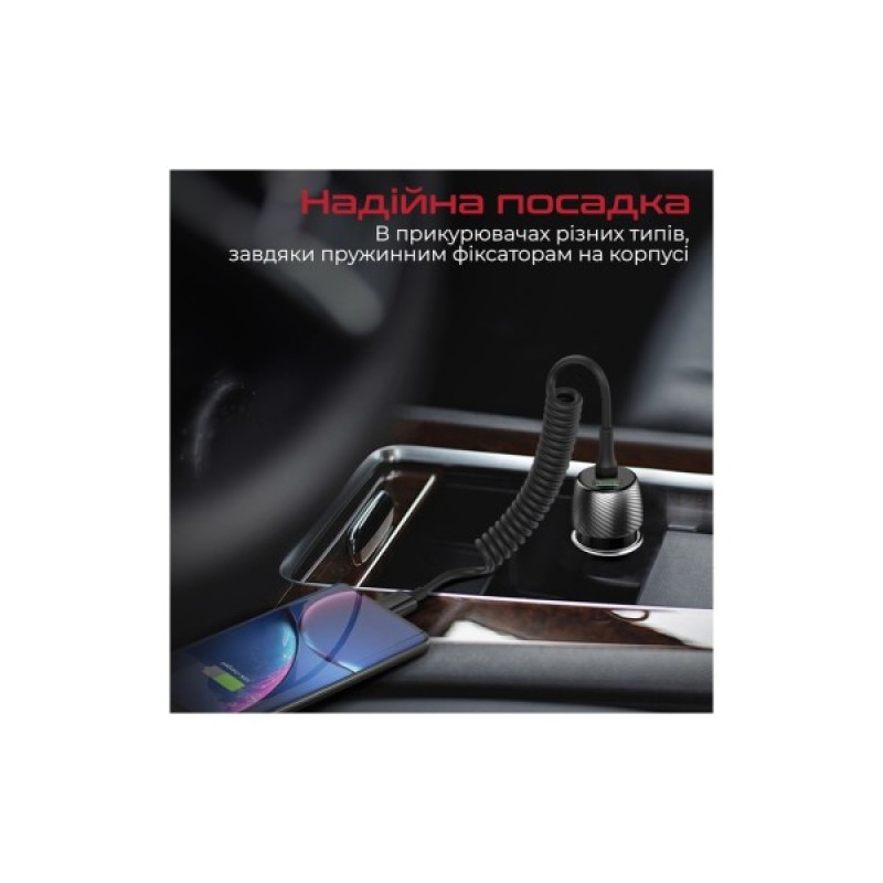 Зарядний пристрій Promate 33W USB-C cable + USB-A port (powerdrive-33pdc.black)