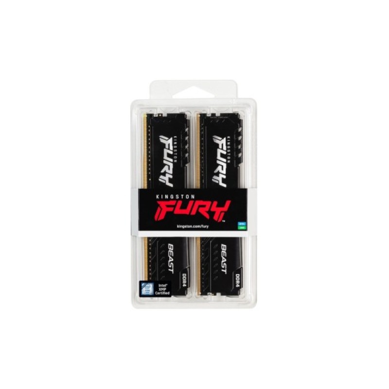 Модуль пам'яті для комп'ютера DDR4 32GB (2x16GB) 3200 MHz Beast Black Kingston Fury (ex.HyperX) (KF432C16BB1K2/32WP)