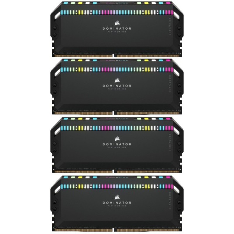 Модуль пам'яті для комп'ютера DDR5 64GB (4x16GB) 6200 MHz Dominator Platinum RGB Black Corsair (CMT64GX5M4B6200C32)