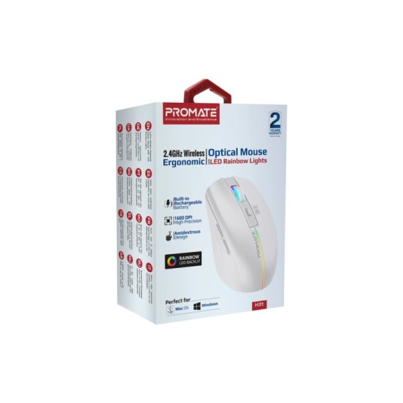 Мишка Promate Kitt Wireless White (kitt.white)