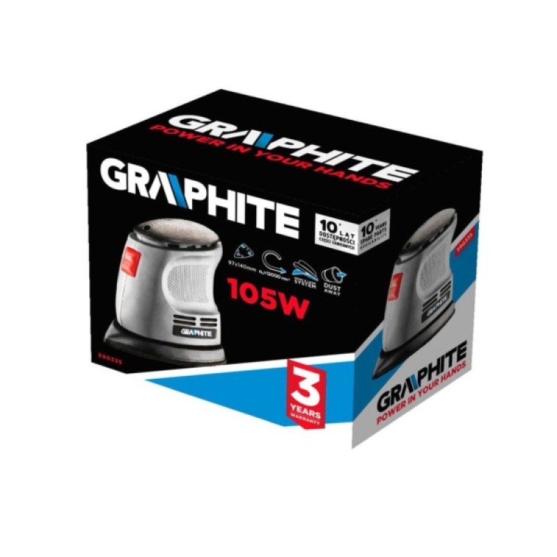 Шліфувальна машина Graphite вібраційна Delta 105W, 140х140х97, 24000кол/хв (59G335)