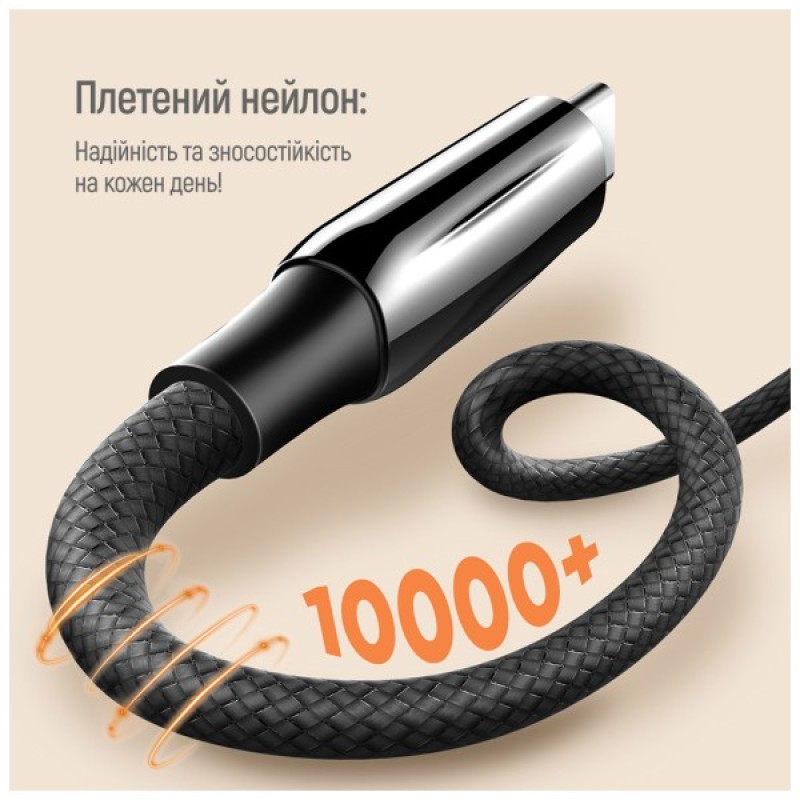Дата кабель USB-C to USB-C 1.0m (PVC+Aluminum Alloy) (PD Fast Charging 240W) 5А black ColorWay (CW-CBPDCC069-BK)