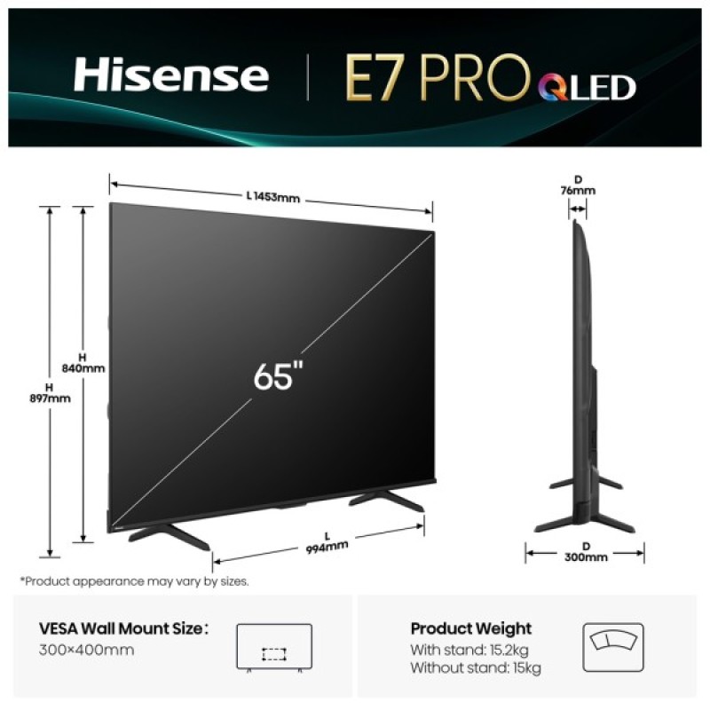 Телевізор Hisense 65E7Q PRO