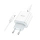 Зарядний пристрій HOCO C105A Stage 1xUSB-C PD20W + 1xUSB QC3.0 + cable USB-C to USB-C White (6931474782922)