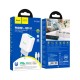 Зарядний пристрій HOCO C105A Stage 1xUSB-C PD20W + 1xUSB QC3.0 + cable USB-C to USB-C White (6931474782922)