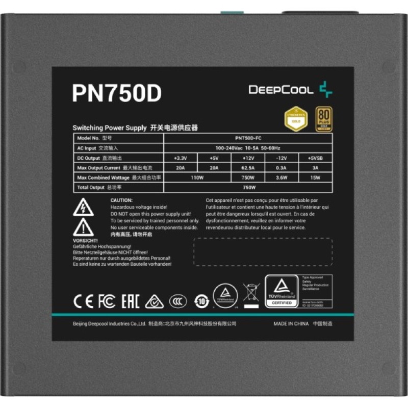Блок живлення Deepcool 750W PN750D V2 (R-PN750D-FC0B-EU-V2)
