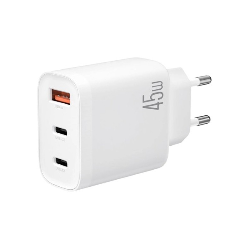 Зарядний пристрій XO L117-CC 2xUSB-C PD45W + 1xUSB-A QC3.0 White (L117-CC.white)