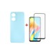 Чохол до мобільного телефона Dengos Kit for OPPO A78 4g case + glass (ice blue) (DG-KM-04)