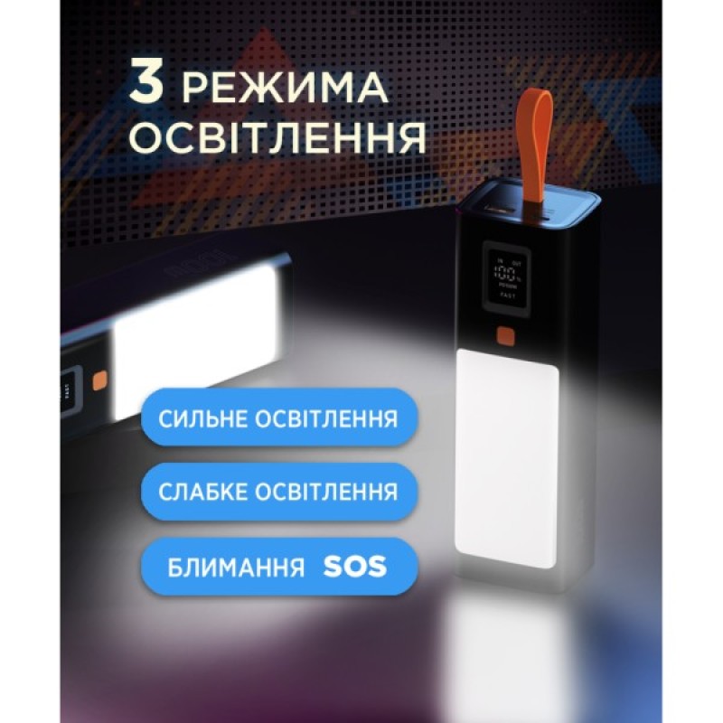 Батарея універсальна Sigma X-power SI20A9QLX 20000mAh, PD/100W, LED, flashlight, cable 100w, black (4827798877814)