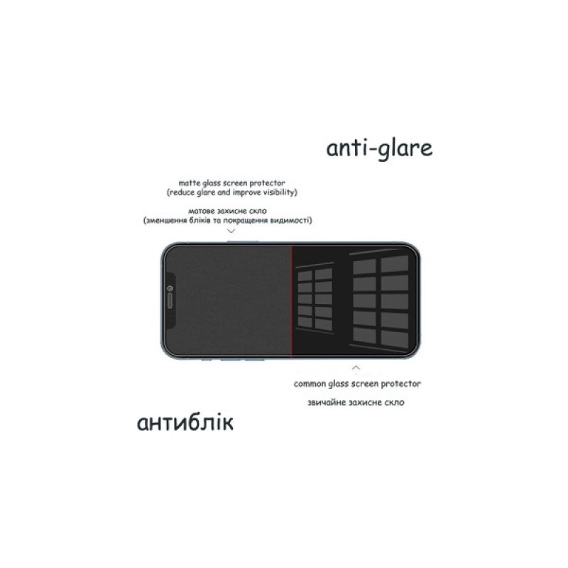 Скло захисне Drobak Matte Glass A+ Apple iPhone 13 Pro (Black) (292943)