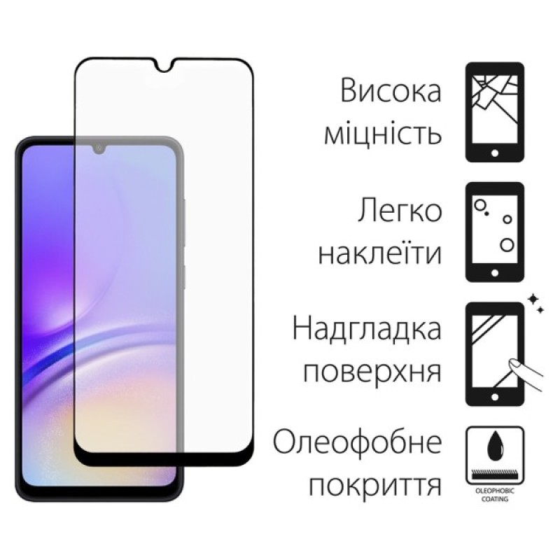 Скло захисне Dengos Samsung Galaxy A05 (black) (TGFG-330)
