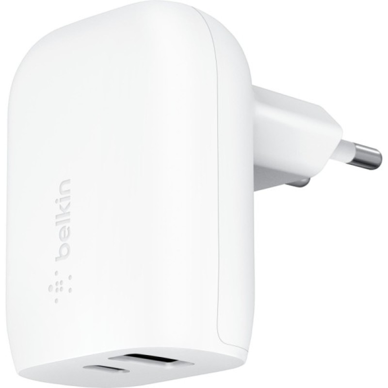 Зарядний пристрій Belkin USB-C PD25W + USB QC12W 37W White (WCB007VFWH)