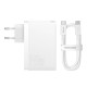 Зарядний пристрій Baseus GaN5 Pro Fast Charger 2C+U 140W + Cable 1.0m Type-C 240W white (CCGP100202)