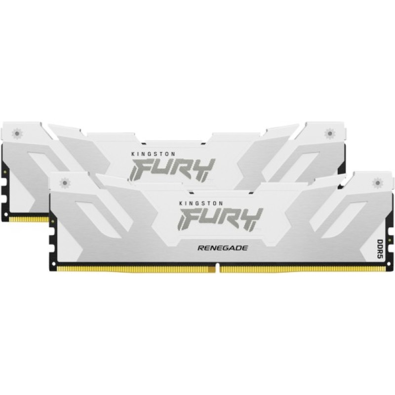 Модуль пам'яті для комп'ютера DDR5 48GB (2x24GB) 8000 MHz Renegade White/Silver Kingston Fury (ex.HyperX) (KF580C38RWK2-48)