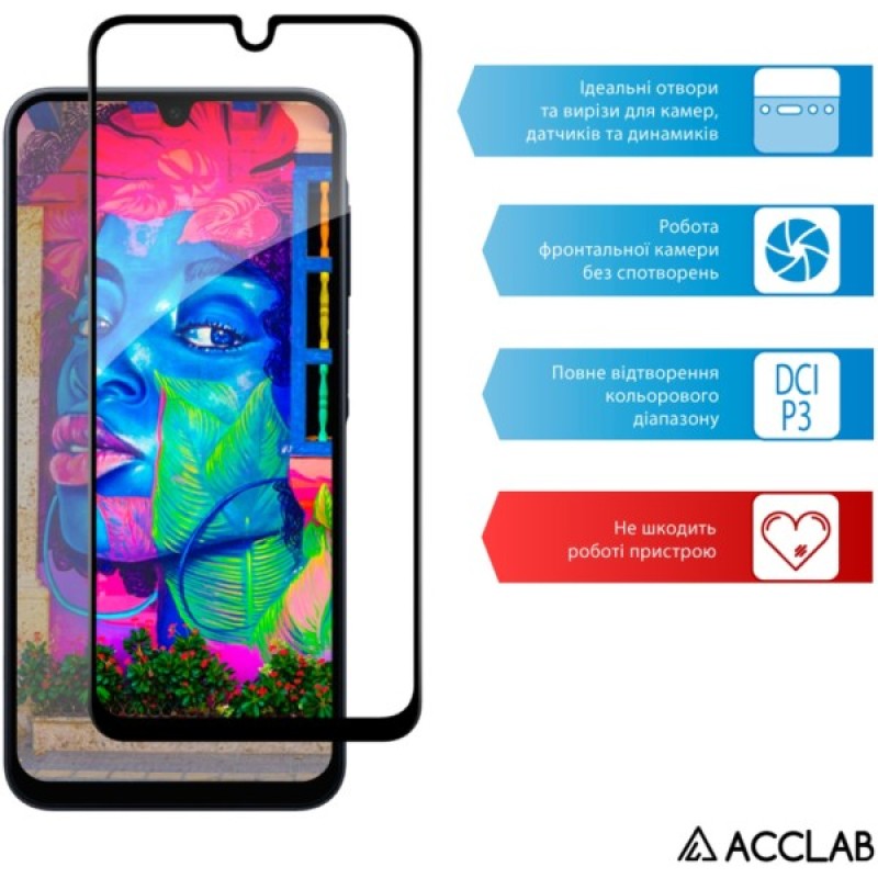 Скло захисне ACCLAB Full Glue Samsung A16 Black (1283126598821)