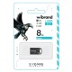USB флеш накопичувач Wibrand 8GB Hawk Black USB 2.0 (WI2.0/HA8M1B)
