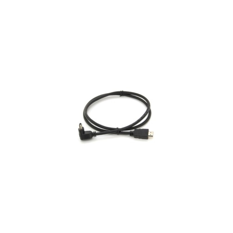 Кабель мультимедійний HDMI M to HDMI M 1.0m V1.4 90° corner black Merlion (YT-HDMI(M)/(M)HS-1.0m/90°)