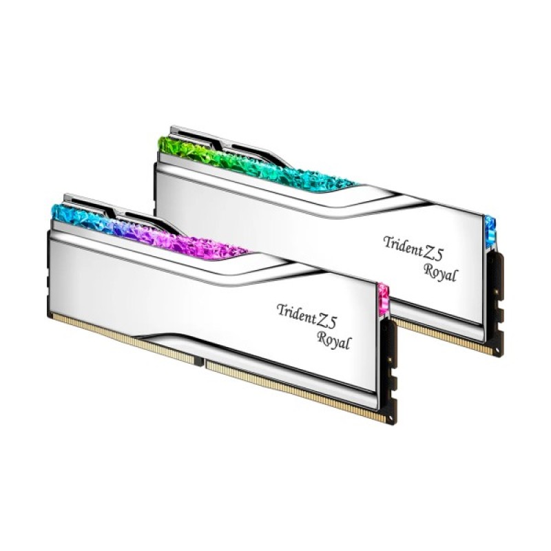 Модуль пам'яті для комп'ютера DDR5 32GB (2x16GB) 7600 MHz Trident Z5 Royal Silver G.Skill (F5-7600J3646G16GX2-TR5S)
