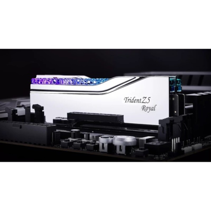 Модуль пам'яті для комп'ютера DDR5 32GB (2x16GB) 7600 MHz Trident Z5 Royal Silver G.Skill (F5-7600J3646G16GX2-TR5S)