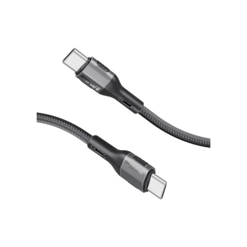 Дата кабель USB-C to USB-C 1.2m 60W PD FletchLink-CC black Promate (fletchlink-cc.black)
