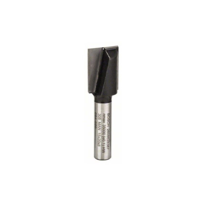Фреза Bosch Professional пазова з двома лезами, Std, S8, D15, L20 (2.608.628.387)