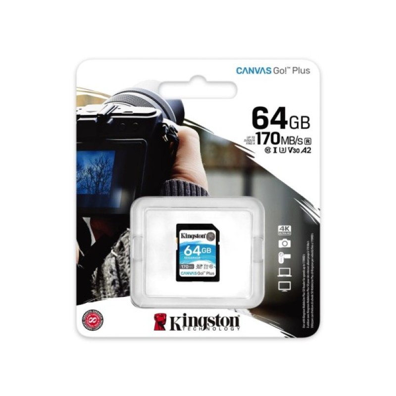 Карта пам'яті Kingston 64GB SDXC class 10 UHS-I U3 Canvas Go Plus (SDG3/64GB)