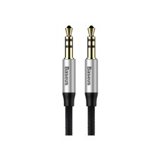 Кабель мультимедійний 3.5mm M/M 0.5m Yiven M30 black-silver Baseus (CAM30-AS1)