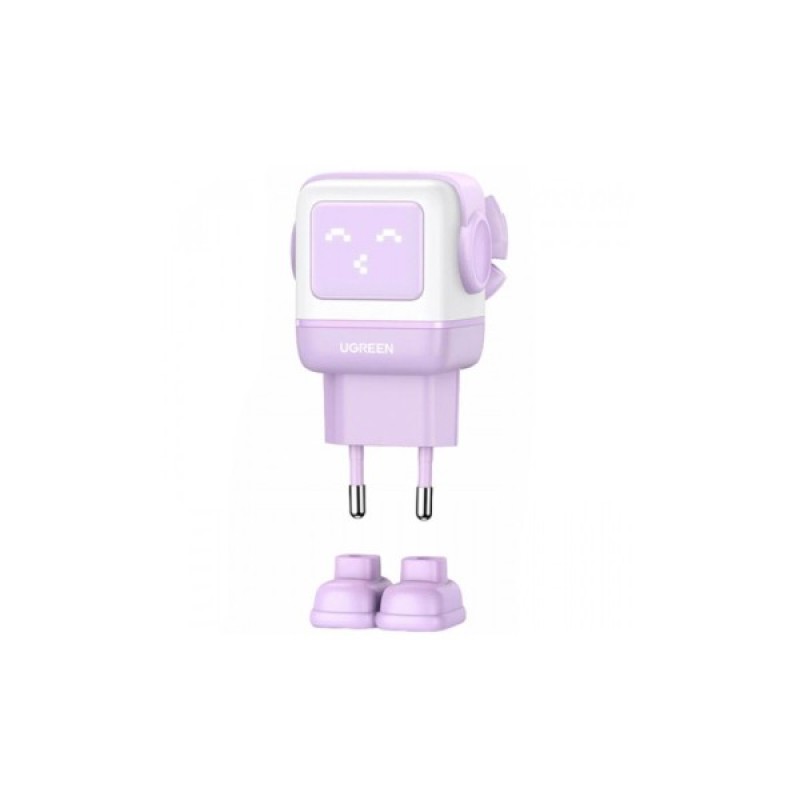 Зарядний пристрій Ugreen CD361 Robot tech Fast Charger 3xUSB 2xUSB-C + USB-A PD65W GaN Purple (35291)