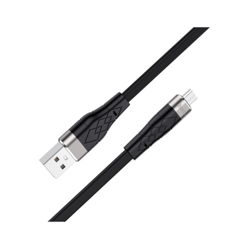 Дата кабель USB 2.0 AM to Micro 5P 1.0m 2.4A silicone X53 black HOCO (6931474738073)