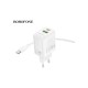 Зарядний пристрій BOROFONE BN29 Fuente 1xUSB-C PD30W + 1xUSB QC3.0 White (6941991120329)