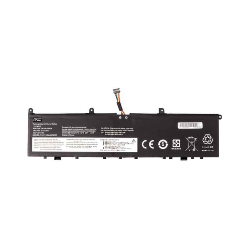 Акумулятор до ноутбука LENOVO ThinkPad X1 Extreme 1st/2nd/Gen (L17C4P72) 15.4V 5180mAh PowerPlant (NB482474)