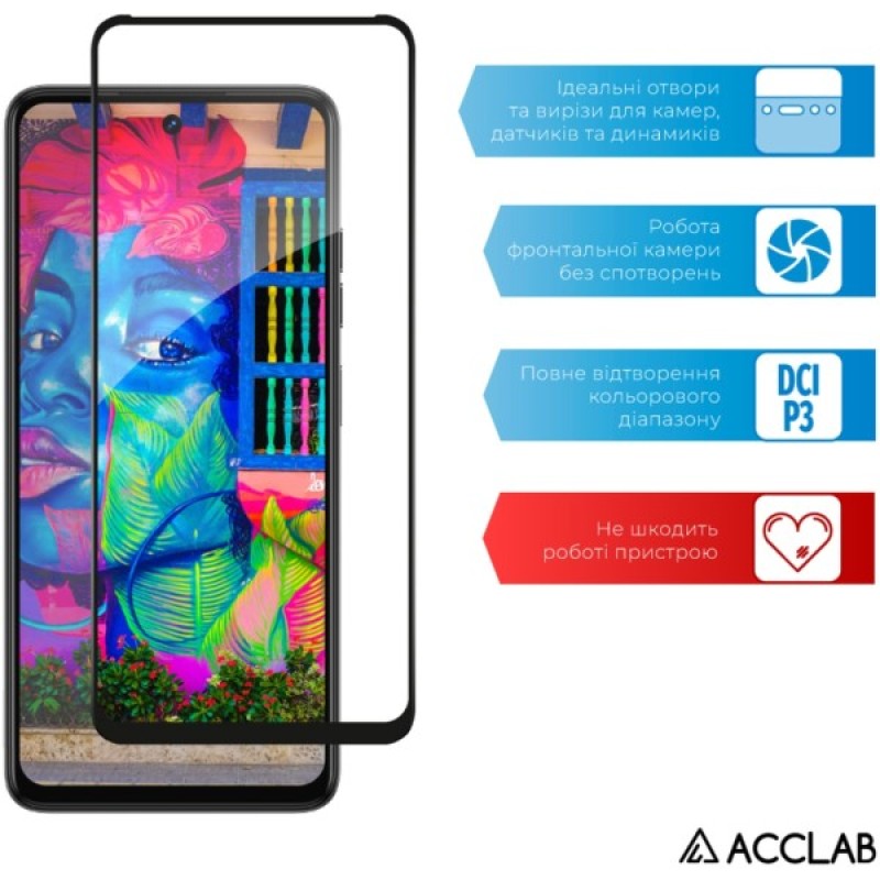Скло захисне ACCLAB Full Glue Tecno Spark 20 Black (1283126588976)
