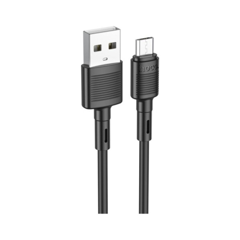 Дата кабель USB 2.0 AM to Micro 5P 1.0m 2.4A PVC X83 black HOCO (6931474770882)