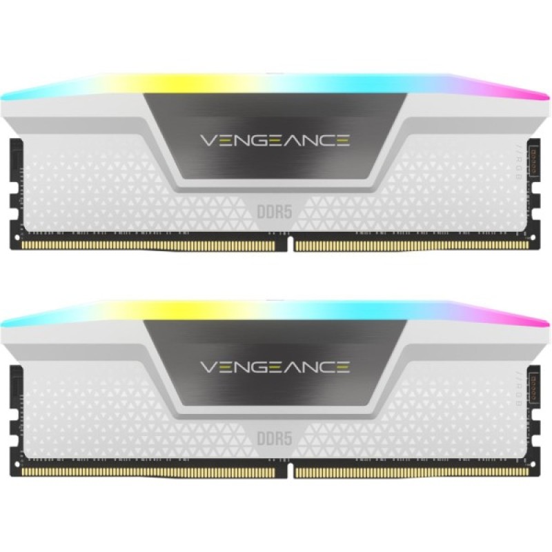Модуль пам'яті для комп'ютера DDR5 32GB (2x16GB) 6000 MHz Vengeance RGB White Corsair (CMH32GX5M2B6000C30W)