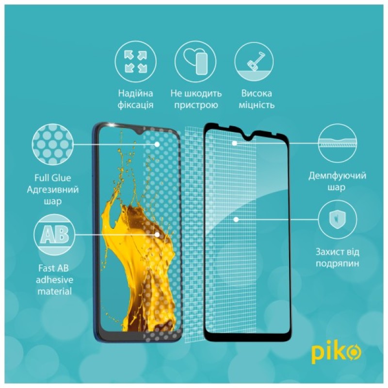 Скло захисне Piko Full Glue Tecno Pop 5 Black (1283126515484)