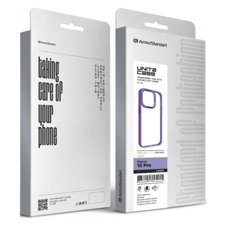 Чохол до мобільного телефона Armorstandart UNIT2 Apple iPhone 15 Pro Lavander (ARM69984)
