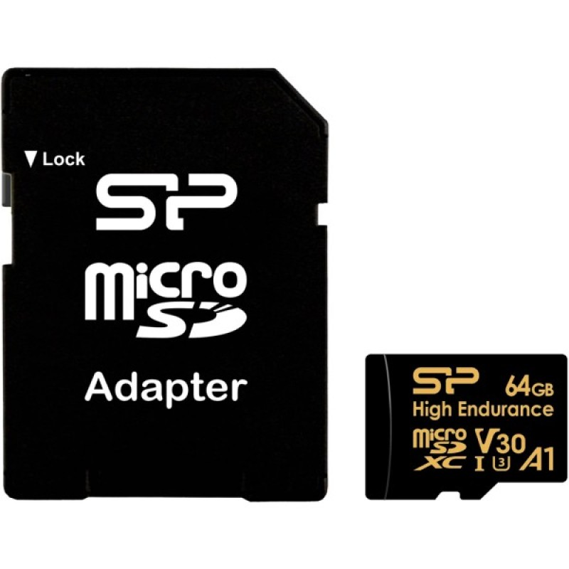 Карта пам'яті Silicon Power 64GB microSDXC class 10 UHS-I U3 V30 A1 High Endurance (SP064GBSTXDV3V1HSP)
