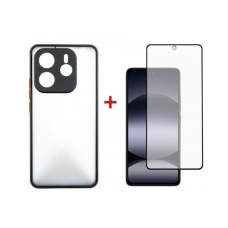 Чохол до мобільного телефона Dengos Kit Xiaomi Redmi Note 14 case Matte + glass (Black) (DG-KM-127)