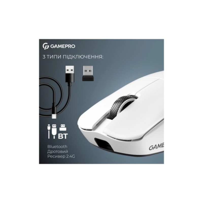 Мишка GamePro Asgard Odin 8K Wireless/USB White (GM035W)