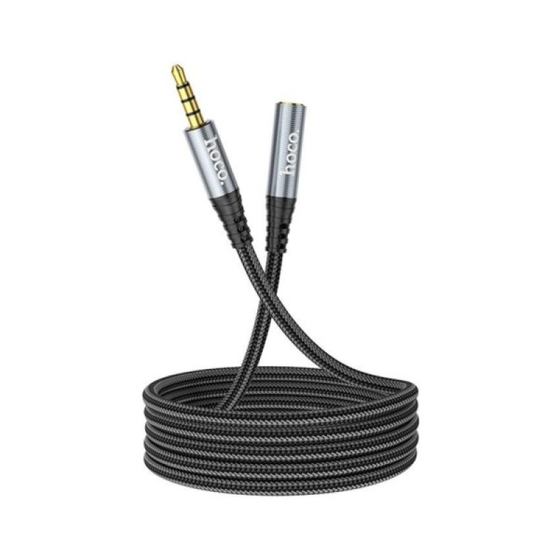 Кабель мультимедійний 3.5mm M to 3.5mm F 1.0m UPA20 3.5 audio Gray HOCO (6931474762153)